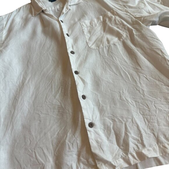 Tommy Bahama 100% Linen White Button-Down Shirt Top Travel Beach Size XL Men's - Picture 5 of 12